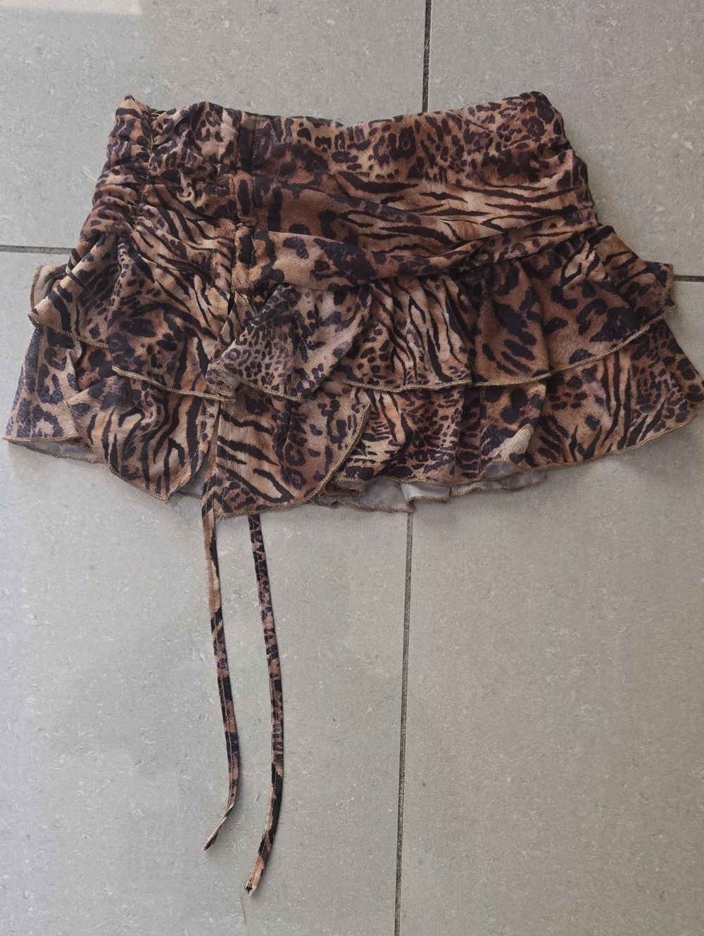 SHEIN Brown and Leopard Print Lined Bottoms